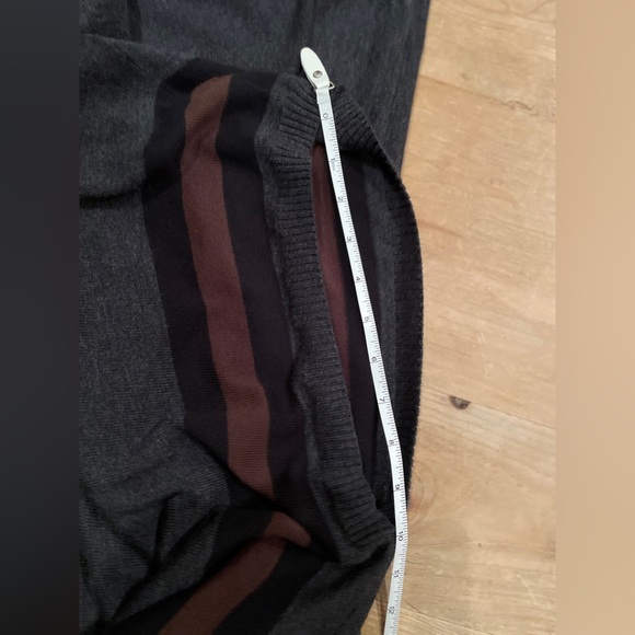 Hinge Oversized Cotton Blend V-neck striped Vest Poncho Fall Business Career S - Picture 7 of 9